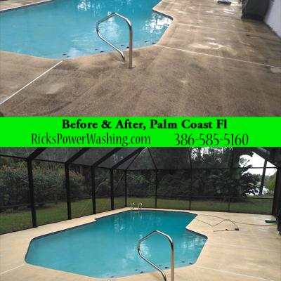 Power Washing Pool Deck
